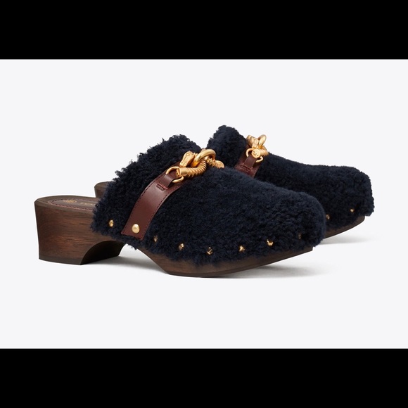 Tory Burch Shearling Clogs - Picture 2 of 8